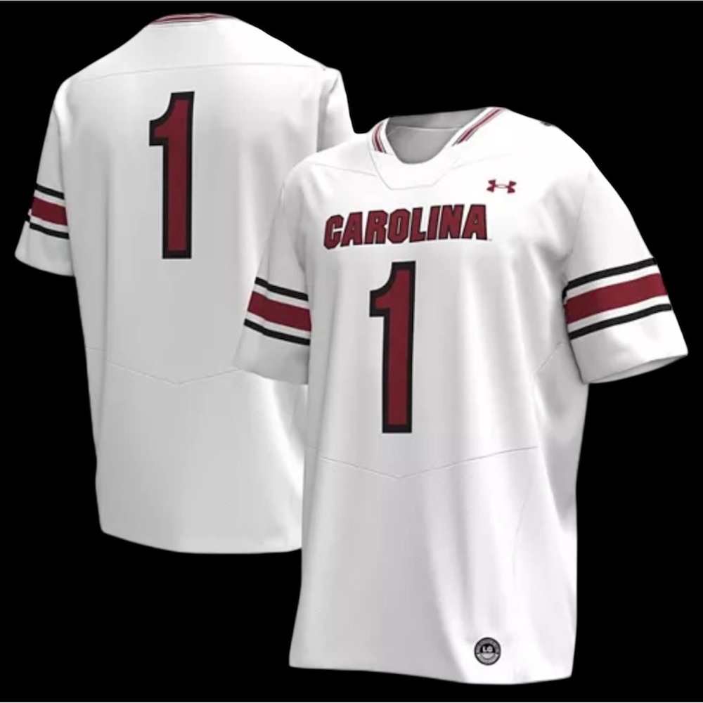 Men's Under Armour #1 South Carolina Gamecocks Replica Football Jersey Sz S WHT